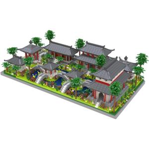 Kadablk Architecture Chinese Style of Suzhou Garden,Set 3 Backyard, Micro Block,Classical Famous Building Block Set,Asian Cultures,3988 PCS for Adults and Teens