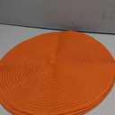 SHACOS Round Placemats Set of 4 for Dining Table Autumn Fall Round Braided Place Mats Washable Non Slip Kitchen Table Mats Decor, Bright Orange