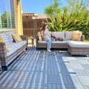 60 Pack Plastic Interlocking Deck Tiles, 60 sq. ft Patio Deck Tile, 12"x12" Indoor Outdoor Non-Slip and Waterproof Patio Floor Decking Tiles for Garden Yard Walkway Balcony Porch Poolside, Dark Gray