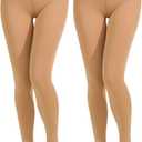 2 Pairs Women's Solid Color Tights 80D, Soft Opaque Microfiber Tights (XX-Large-3X-Large Plus, Nude)