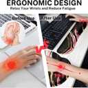 Britimes Black Pink Gold Marble Ergonomic Mouse Pad Set with Wrist Rest Non-Slip Rubber Base Wrist Cushion Support and Coasters Mousepad with Wrist Support for Computer Keyboard and Desk