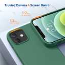 Miracase Compatible with iPhone 12 Case and iPhone 12 Pro Case, Liquid Silicone Gel Rubber Full Body Protection Shockproof Drop Protection Phone Case for iPhone 12/12 Pro 6.1 inch, Acacia Green