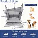 Dog Car Seat, Waterproof Pet Car Back Seat for Large Medium Dogs, Carseat for Dogs with Hard Bottom, Foldable Dog Carseat for Cars, Trucks and SUVs (Grey, L)