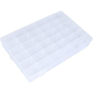 2Pcs Clear Visible Plastic Storage Box- Rectangular Storage Box, Suitable For Beads, Screws Hardware Accessories Organizer Box Art DIY, Crafts, Jewelry, Fishing Tackle, With Label Stickers (36Grids) (36Grids-2)
