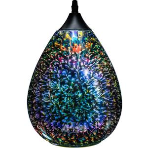 Yisuro Modern 3D Pendant Lights Kitchen Island 1 Pack, Farmhouse Colorful Glass Pendant Light with Clear Globe Shade, Kitchen Island Lighting for Dining Room Entryway, 7.8-inch Diameter