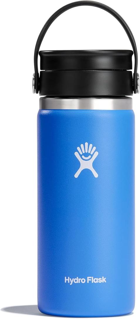 Hydro Flask Flex Sip Coffee Tumbler Insulated Stainless Steel, Non Spill, Leak Proof Travel Coffee Cup 16 Oz Cascade Blue