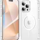 FNTCASE for iPhone 15 Pro Case: Clear Magnetic Phone Cases with Screen Protector Compatible with Magsafe Slim Anti Yellowing Rugged Shockproof Protective Transparent Cell Phone Cover (A-Clear)