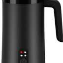 Ovetedot Milk Frother, 4-in-1 Milk Frother and Steamer, 13.5oz/ 400ml Automatic Hot and Cold Foam Maker and Milk Warmer, Electric Frother for Coffee, Latte, Cappuccino, Macchiato, Matcha(Black)