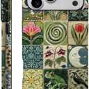 DAIZAG Case Compatible with iPhone 17 Pro Max,Durable Shock Protection Cover for Girl Women,Vintage Tile Nature Floral Frog