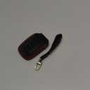 Key Fob Cover for Toyota Tundra Accessories 2022 2023 2024 2025, for Tacoma 2024 2025 Leather Key Cover, for Camry 2025 Key Protector Case, Key Fob Case (Black Leather Red Stitches, 1pc)
