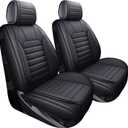 YIERTAI Truck Seat Covers for Chevy Chevrolet Silverado GMC Sierra Custom Fit 2007-2025 1500/2500/3500 Trail Boss Z71 Crew Double Extended Cab Waterproof Leather(2 PCS Front only/Black)