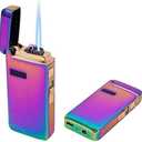 Open-Cap Jet Lighter, Windproof Straight Frame Lighter, Adjustable Flame Size, Very Suitable for lighters, Indoor and Outdoor Gifts (Butane not Included)(Pink)