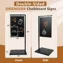 ORIENGEAR Chalkboard Signs with Stand, 43" x 19" Double-Sided Chalk Board, Chalk Board Sign Board with Accessories, Hanging Menu Board, Sandwich Board Signs Outdoor for Restaurant, Cafe, Wedding