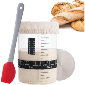 Sourdough Starter Jar, 34 OZ Large Wide Mouth Sour Dough Starter Jars Glass, Sourdough Starter Kit, Sourdough Bread Baking Supplies for Beginners and Pro, 1 Pack