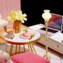 NUOBESTY Mini Dollhouse Lamp, 1:12 Scale Dollhouse Lights Led Miniature Doll House Light Battery Operated for DIY Doll House Furniture Accessories, Desktop Lighting