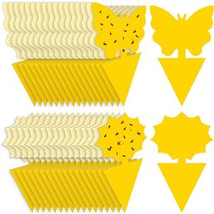 Fruit Fly Traps Fungus Gnat Traps Yellow Sticky Bug Traps 36 Pack No Harm and Odorless for Indoor Outdoor Use Protect The Plant