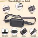 YFWE Clip and Go Phone Strap with Crossbody Wallet, Adjustable Phone Lanyard with Detachable RFID Wristlet Wallet, Anti-Theft Leather Purse with ID Window for Travel Essentials (Black)