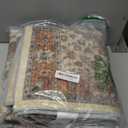 Color&Geometry Vintage Kitchen Rugs Sets of 3, Machine Washable 4mm Ultra Thin Stain Resistant Kitchen Floor Mats, Non Slip TPE Backing Runner for Sink,Hallway,Laundry,Entryway (2x3+2x5+2x7) (24"x36"+24"x60"+24"x84", Boho-brown)