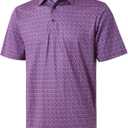 Golf Shirts for Men Dry Fit Short Sleeve Print Performance Moisture Wicking Polo Shirt, 5XL