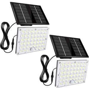Aialun 184 LED Solar Outdoor Flood Lights,Motion Sensor Solar Powered Flood Lights 1500mAh Battery,IP65 Waterproof 3 Modes Dusk to Dawn Outside Security Lights for Porch,Yard,Garage, 2Pack