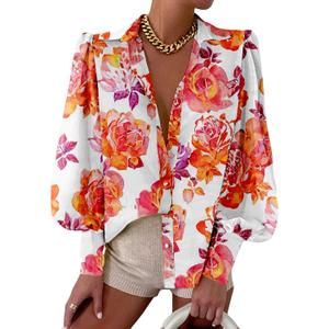 EVALESS Womens Tops Button Down Shirts Print Long Sleeve Blouses for Women Fashion 2026, L