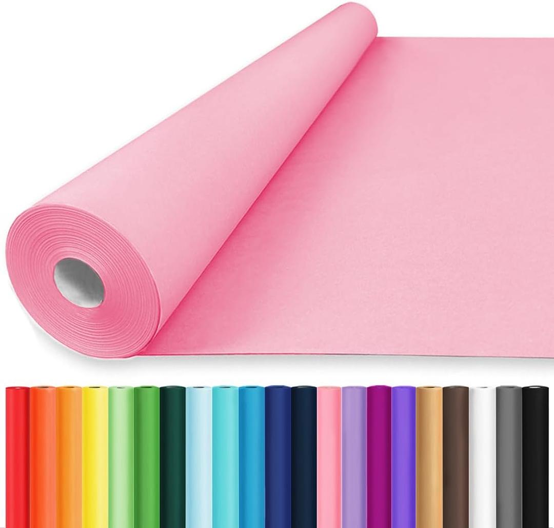 Vanhench Mother's Day Gifts Wrapping Paper Pink 48"x1500"(125'), Birthday Wrapping Paper, Solid Color Art Kraft Craft Paper for Gift Wrapping, Bouquet Flower Crafts Packing Poster Bulletin Board Paper