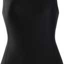 BELEROY Girls' Swimsuit One Piece Swimming Suits Flyback Swimwear for Practice(Black,8)