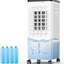 Portable Air Conditioners, Room Air Conditioners, Cooling Up to 20H, Swamp Cooler with 4 Ice Pack, Ac Unit with Timer, 3 Speeds, 120Swing Swamp Cooler for Room Kitchen Bedroom Garage Pets