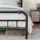 BOSRII Queen Size Bed Frame with Headboard and Footboard, 18 Inches High, 3500 Pounds Heavy Duty Metal Slats Support for Mattress, No Box Spring Needed, Noise-Free, Black
