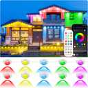 Permanent Outdoor Lights for House, 100FT RGB LED Eave Lights with APP/Remote Control, Music Sync & DIY Scenes, IP67 Waterproof Outdoor House Light for Christmas, Halloween, Party, Holiday, Daily