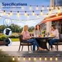 Outdoor String Lights 50FT with 18+1 Shatterproof LED Bulbs, Remote Control Dimmable Patio Lights, Waterproof Hanging Edison Light for Backyard Garden Pergola, Timer & 3 Modes