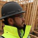Pyramex Ridgeline Full Brim Hard Hat 4 Point Ratchet Vented Matte Black Graphite Pattern
