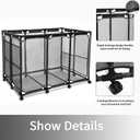 JEFEE Pool Storage Bins Rolling Pool Safety Storage Cart Standard Noodles Holder Organizer Container with Nylon Mesh, for Pool Floats Storage, Pool Toys Storage,Large Capacity Storage Bins 50.2"