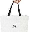  2 Packs ESNA HOME Premium Bags With Fabric Ribbon Handles - Designer Shopping Bags For Wedding Gifts - Size 14.5 * 11 inch