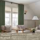 TWODRAPES Olive Green Linen Pinch Pleated Curtains 84 Inches Long 2 Panels for Living Room Bedroom Linen Pleated Hooks Rings Back Tab Light Filtering Loden Moss Green Farmhouse Drapes 84 Inch Length