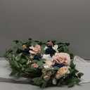 Ling's moment 2PCS Navy Blue Artificial Flower Garland Wedding Arch Flowers Floral Swags Table Centerpieces Dusty Rose Arrangements for Sweetheart Table Easel Wall Entryway Board Backdrop Decor