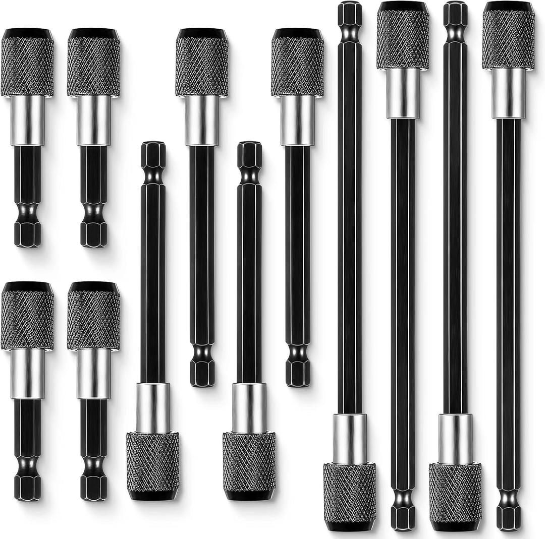 12 Pieces Extender Drill Bit Extension, Bit Holder For Impact Driver, Extension for Drill Quick Release, Socket Screwdriver Holder Magnetic Adapter Set