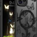 BENTOBEN for iPhone 11 Pro Max Case, Cute Butterfly Pattern Magnetic Case [Compatible with MagSafe] Translucent Matte Slim Women Girl Protective Cover Cases for iPhone 11 Pro Max 6.5 inch, Black