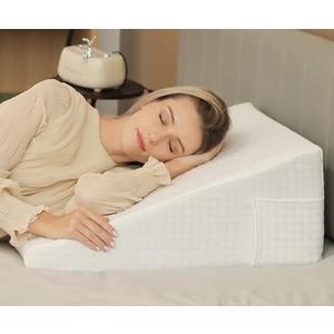 LOSKIA 8" Wedge Pillow for Sleep Apnea/Acid Reflux Relief/Seniors, Wedge for Bed to Elevate Head, Acid Reflux Pillow, with Memory Foam Top Bed Wedge Pillow for Sleeping,Reading,Rest,Leg Elevation LOSKIA 8" Wedge Pillow for Sleep Apnea/Acid Reflux Relief/Seniors, Wedge for Bed to Elevate Head, Acid Reflux Pillow, with Memory Foam Top Bed Wedge Pillow for Sleeping,Reading,Rest,Leg Elevation