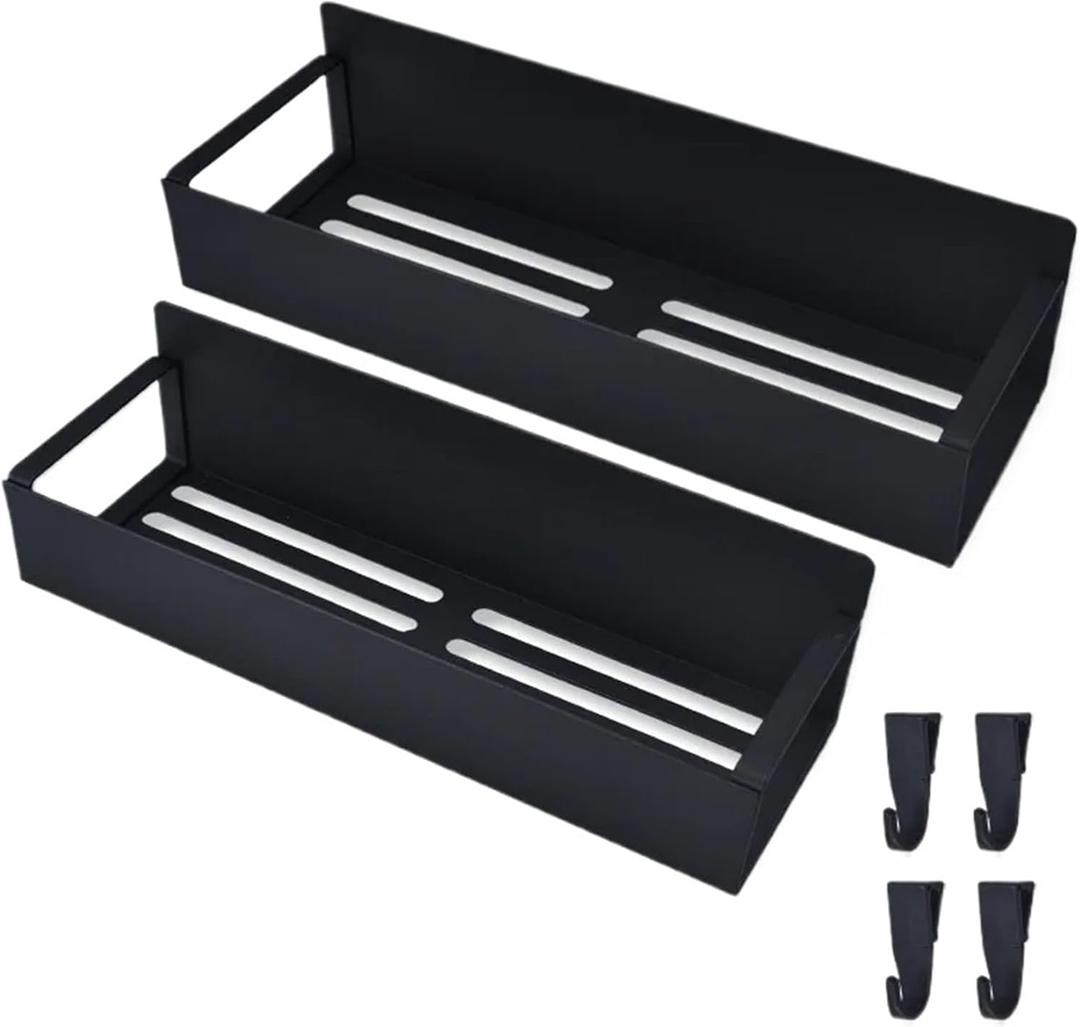 Magnetic Storage Shelf Space Saving Refrigerator Organizer, Rustproof Kitchen Wall Rack with Adjustable Compartments(S and L)