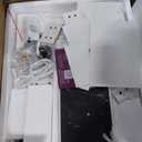 COMHOMA Makeup Vanity Desk with Mirror and Lights, Vanity Table and Chair Set with 5 Drawers and Charging Station, Bedroom Dresser LED Mirror Stepless Dimmable & 3 Color Modes Adjustable, White (Large)