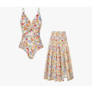 GRACE KARIN Women's One Piece Swimsuits With Cover Up Skirt Tummy Control V Neck Bathing Suits(M)