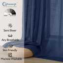 Chyhomenyc Semi Sheer Curtains 63 Inch Length 2 Panels for Living Room, Light Filtering Faux Linen Slub Textured Burlap Soft Airy Window Curtain Drapes for Bedroom, Each 42Wx63L
