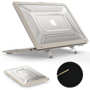 Stock Case for MacBook Pro 16 inch, Shock-Absorbing Protection with Folding Stand &Mouse Pad Case for MacBook Pro 16 inch, Beige
