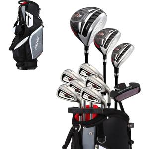 Precise M5 Men's Golf Set – 460cc Driver, Fairway Wood, Hybrid, 5-PW Irons, Putter & Stand Bag | Complete 14-Piece Golf Club Set - Right Hand Tall Size (+1")