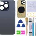 OEM Rear Back Glass Replacement for iPhone 15 Pro 6.1-inches with Reparing Tool Kit and Pre-Installed Adhesive (Blue Titanium)