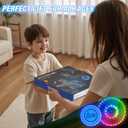 HYES 2 Pack Light up Flying Discs for Kids, Rechargeable Disc with 45 LEDs, 14 Lighting Modes(10")&Built-in Battery Disc(7.8"), Glow in The Dark Ring for Beach/Camping/Outdoor Sport