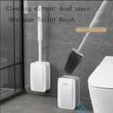 Removable Toilet Brush Set, Soft and Medium Bristles for Cleaning Hygienic Corners, Comes with Suction Cup Seamless Hooks, Grey
