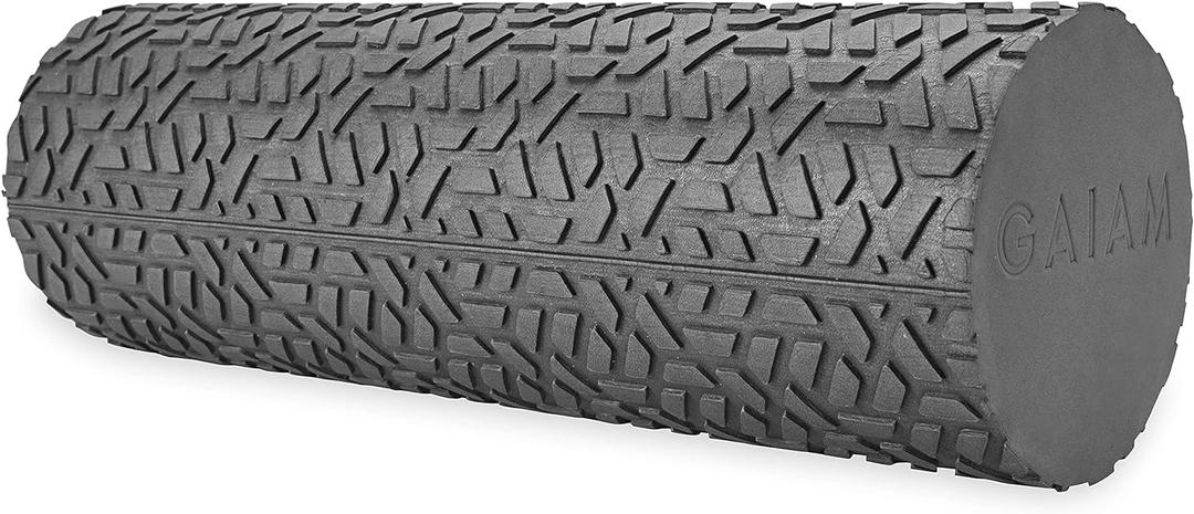 Gaiam Restore Compact Textured Foam Roller for Muscle Repair and Exercise  12L X 4" Diameter Massager Roller  Ideal for Improved Circulation and Easing Muscle Tension