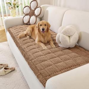 OstepDecor Washable Couch Cover for Dogs, Thick Pet Friendly Sofa Covers, Soft Couch Protector, Paw Cart Sofa Slipcovers, Cushion Protector for Leather, Sectional, Loveseat (27.6" x 47.2", Brown)
